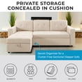 thumbnail image 6 of Naomi Home Laura Velvet Reversible Sleeper Sectional Sofa with Storage Chaise, Pull-Out Bed, Beige Upholstery, Apartment-Friendly Couch, 6 of 9