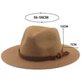 thumbnail image 3 of XmhyTop Sombrero masculino panameño, talla M (56 - 58cm), sombrero de paja, caqui claro, 1 pieza, 3 of 5