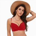 thumbnail image 4 of HCNTES Bikini Tops for Women Cropped Tankini Tops Beach Padded Cut Out Adjustable Spaghetti Straps Swimwear Top Only(XL,a61-Red), 4 of 8