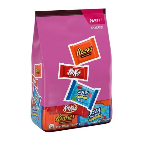 Jolly Rancher Kit Kat and Reese s Assorted Flavored Snack Size Candy Party Pack 30.03 oz (2 Pack)