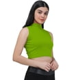 thumbnail image 3 of eloria Women's Top High-Neck Sleeveless Crop Tank Top Color: Green | Size: XXL, 3 of 6
