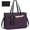 Purple and Black, variant on Laptop Bag for Women 15.6 Inch Work Tote Bags Leather Laptop Tote  Computer Bag Professional Office Business Briefcase Large Handbag for College Teacher Travel, Purple