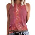 thumbnail image 2 of ICHUANYI Clearance Women's Sleeveless Summer Casual Tops Round Neck Printing Sleeveless Vest Tops(Red, L) ICHUANYI WER2023081506163, 2 of 5