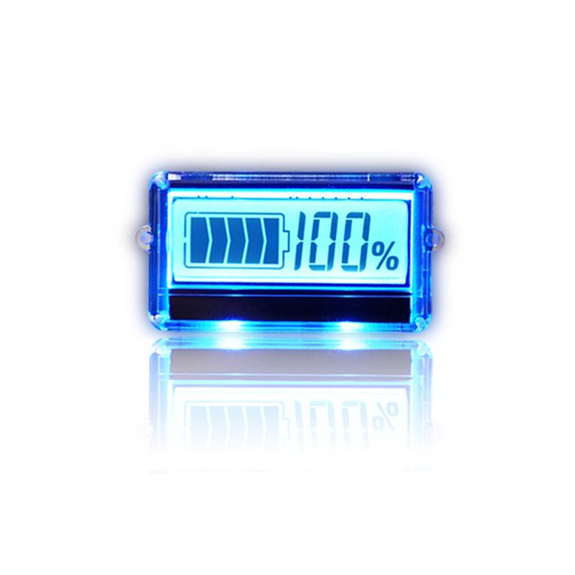 Sidaley Indicador de TH01 Porcentaje LCD Claro Pantalla de cristal líquido simple Baterías Pantalla Robusto Azul Verde Coche Automoción decorativa y accesorios 3-16 litio