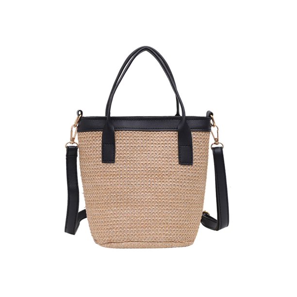 Bolso Hombro Paja para Mujer Bolsos Cruzados Tejidos PU ()