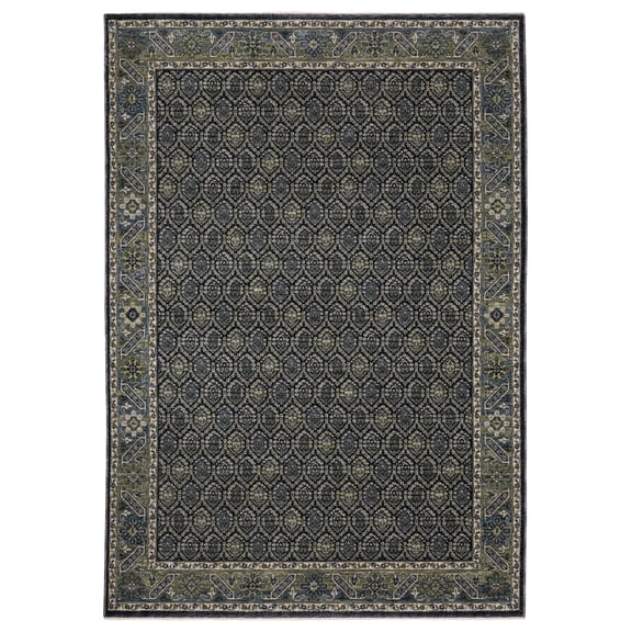 Woven Trends Lombardi Area Rug - ELI01 - 10' X 13' - in Blue - Vintage Inspired, Stain Resistant, Family and Pet Friendly, Bedroom, Low Pile Office Rug