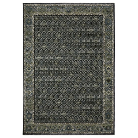 Woven Trends Lombardi Area Rug - ELI01 - 10' X 13' - in Blue - Vintage Inspired, Stain Resistant, Family and Pet Friendly, Bedroom, Low Pile Office Rug
