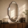 thumbnail image 6 of Fahomiss Modern 24" x 36" Bathroom Wall Mirrors - Vintage Scalloped Wall Mounted Mirrors for Wall Art Decor, Home Mirrors for Wall W/ Aluminum Frame for Bedroom & Living Room,Black, 6 of 10