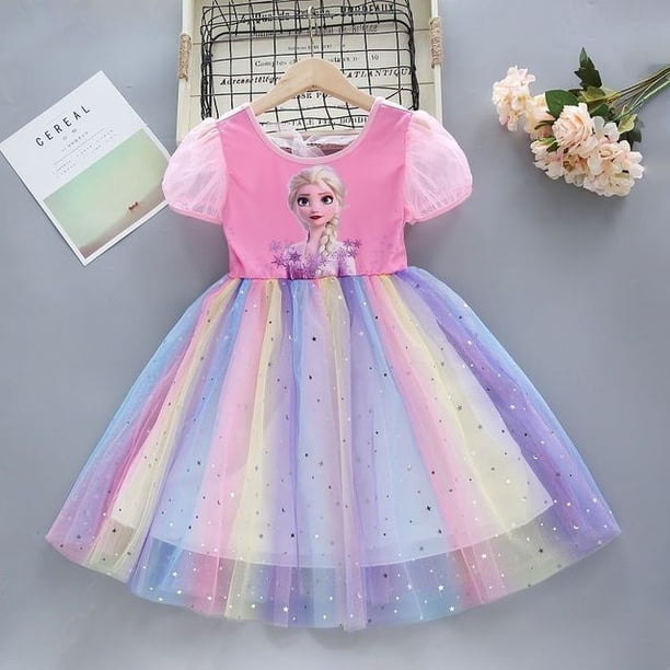Ropa de verano para niños, Vestidos bonitos coreanos para niñas pequeñas, disfraz de fiesta de princesa Elsa Anna de Frozen, Vestidos, trajes con pajarita, ropa Tan Jianjun unisex
