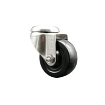 3.5 Inch 316SS Hard Rubber Wheel Swivel Bolt Hole Caster Service Caster Brand