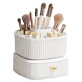 thumbnail image 1 of Square Makeup Organizer with Drawer 5 Slots Cosmetic Display Case (White), 1 of 6