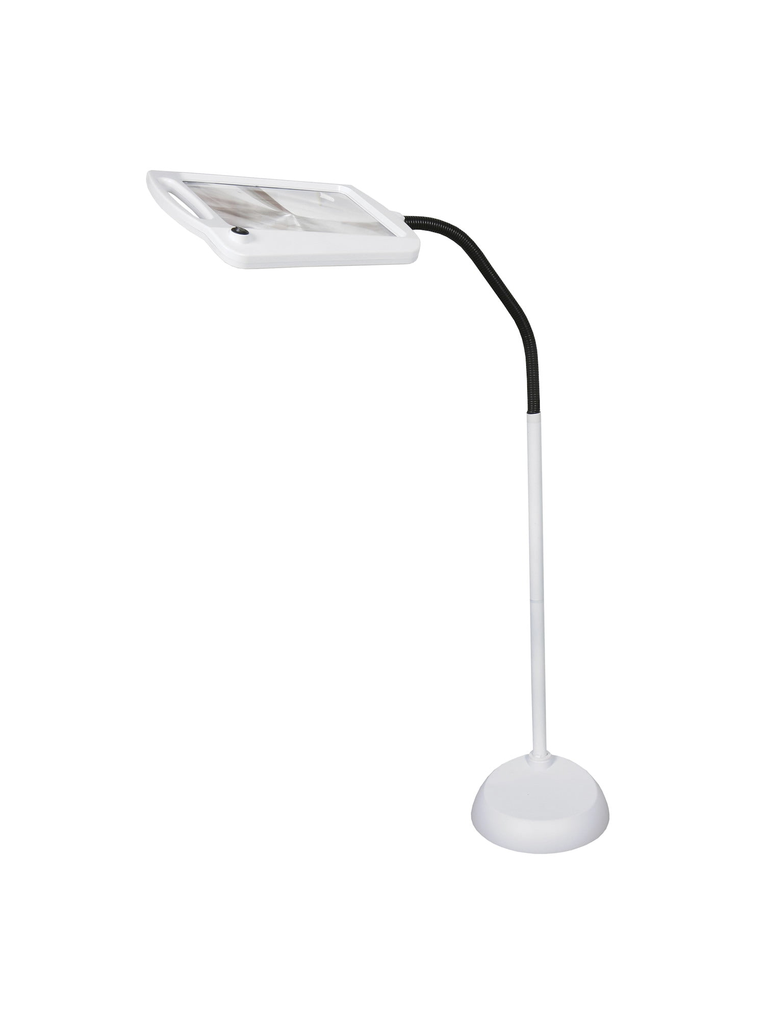 daylight24 402039-55 Full Page 8 x 10 inch Magnifier LED Illuminated Floor Lamp, Gold