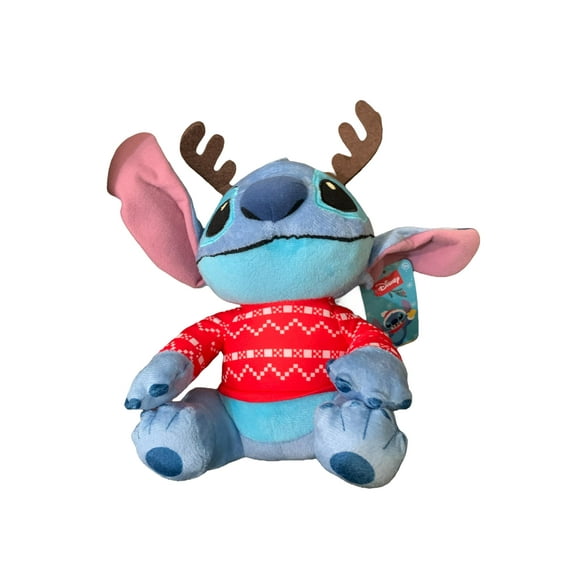 Disney Stitch Plush Stuffed Animal - Limited Edition - Winter Sweater & Antlers - 10.5 inch
