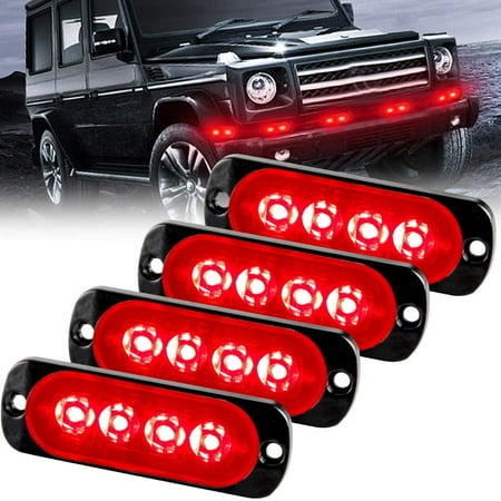 Strobe Lights Urgent Warning Flash Danger Warning Lamp 4 Red LEDs for