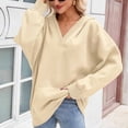 thumbnail image 2 of HGIEYS Womens Oversized V Neck Hoodies with Thumb Hole Pullover Sweatshirts Clothes Fall Fashion Outfits 2026, 2 of 5