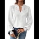 thumbnail image 2 of Blusas Bohemias de Larga con Cuello en V para Mujer, Blusas de con Lunares, Ropa de Crochet con Encaje Fluido, Ropa Informal de Moda. XL, 2 of 9