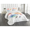 thumbnail image 3 of Ambesonne Vintage Quilted Bedspread Set 3 Pcs, Nature Flowers, Queen Size, Orange Blue Red, 3 of 5
