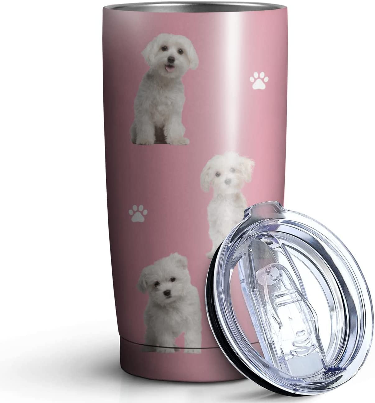 Boxer Design Tumbler Stainless Steel Insulated Travel Coffee Cups with Lid and Straw,Ideal Memorial Gift for Dog Dad/Mom,20oz