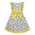 thumbnail image 2 of Girls Dress Polka Dot Overlap Design With Trim Yellow 4, 2 of 4