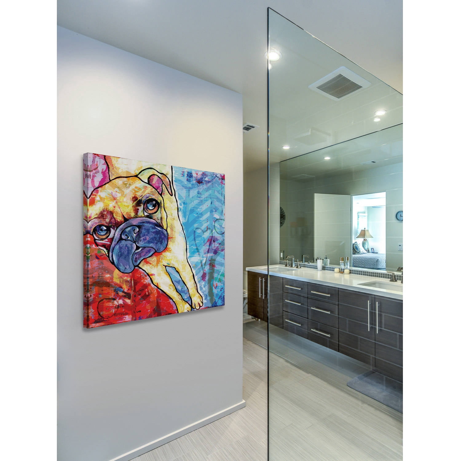 Marmont Hill - "Pug Pop Art" by Stephanie Gerace Painting Print on Wrapped Canvas