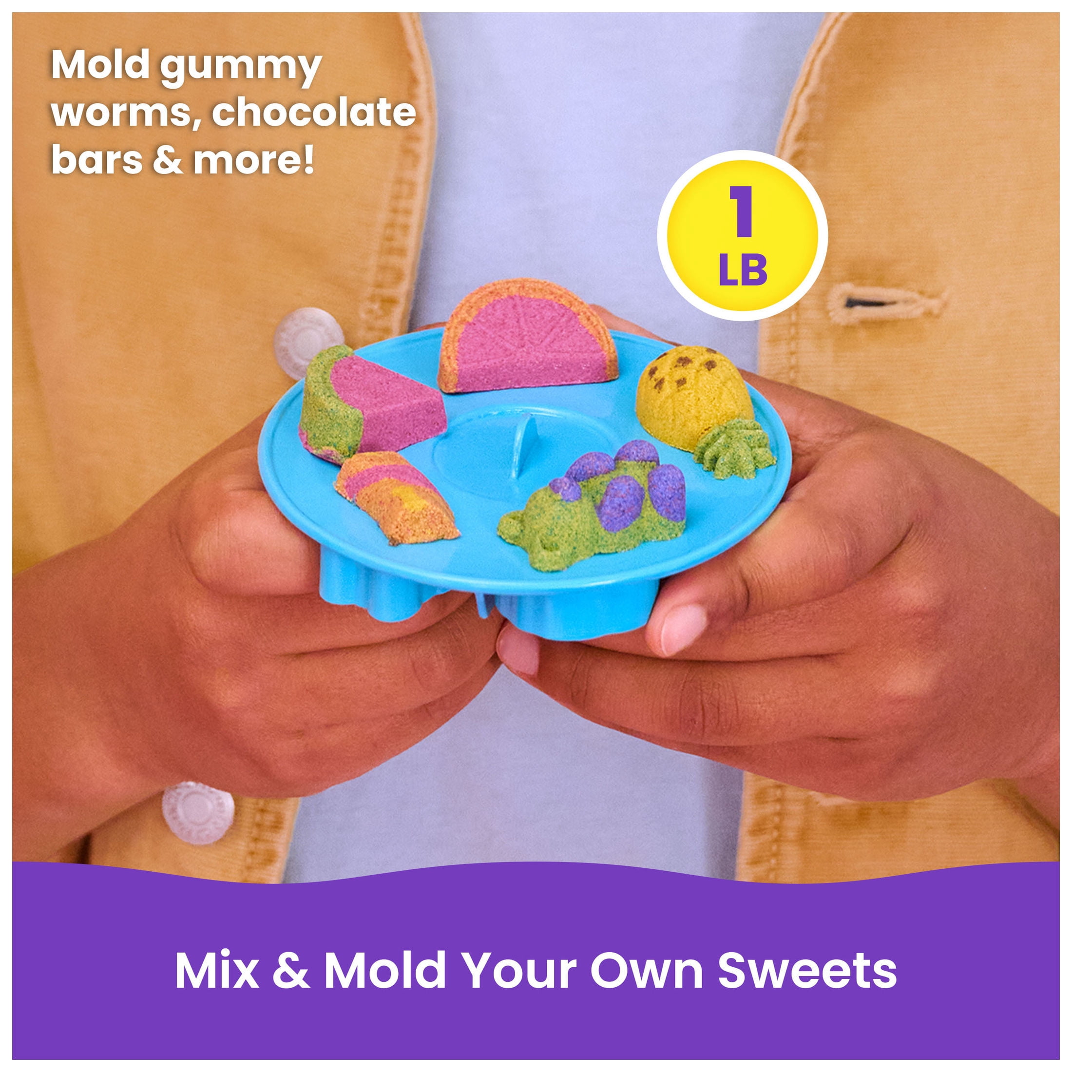 Kinetic Sand, Sweet Station with 1lb Play Sand, Tools & Candy Machine for Kids 5 and up