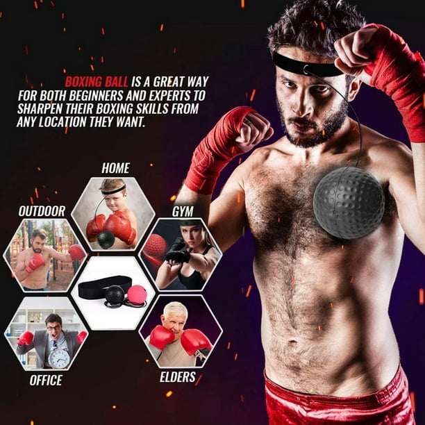 HOTBEST Boxing Reflex Ball Set - Great for Reflex, Timing, Accuracy, Focus  and Hand Eye Coordination Training of Boxing 