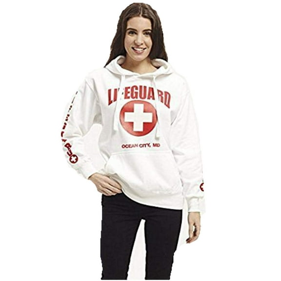 LIFEGUARD Official Ladies White Hoodie Ocean City XX-Large