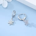 thumbnail image 6 of Solid 925 Sterling Silver Snowflake Hoop Earrings for Women Teens Frozen Flower Hoop Earrings Winter Christmas Earrings, 6 of 7
