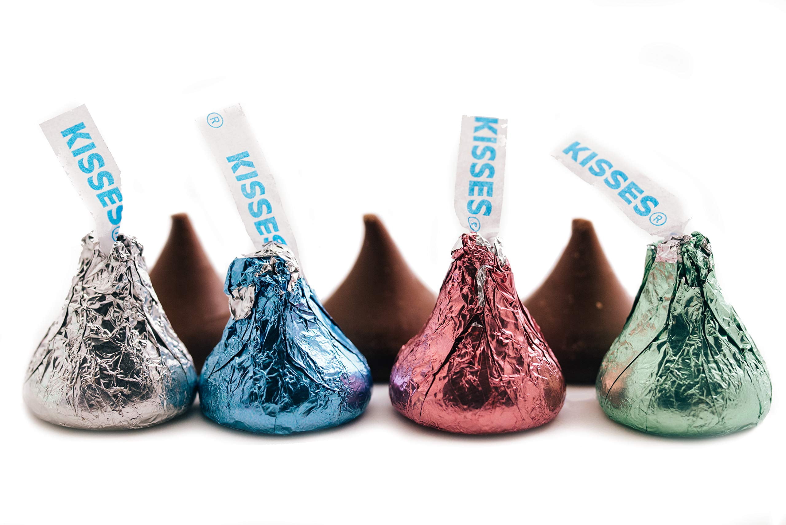 Easter Kisses - 2 Pound Resealable Stand-up Candy Bag - Individually Wrapped Chocolate Drops Wrapped in Pastel Colored Foil - Bulk Milk Chocolate Candy