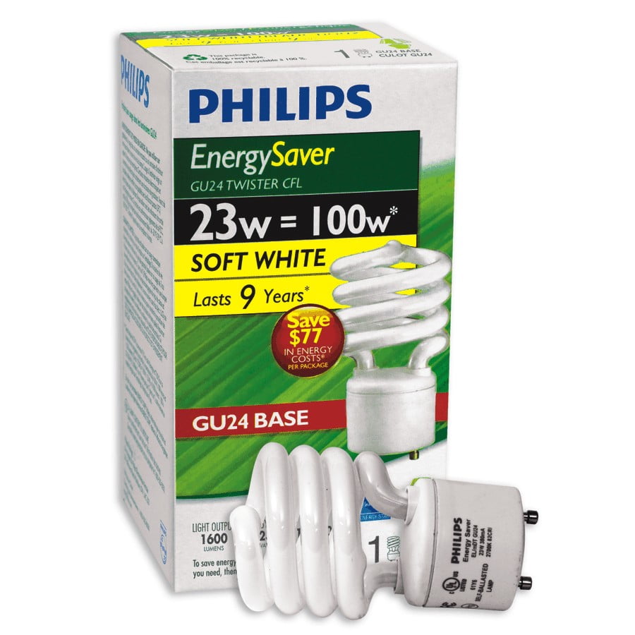 23W Spiral GU24 Base Soft White Compact Fluorescent Light Bulb Walmart Canada