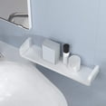 thumbnail image 5 of Estante flotante blanco, elegante solución de almacenamiento para montaje en pared con adhesivo que no daña, drenaje rápido y un elegante diseño de plástico para su hogar, 5 of 5