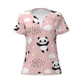 thumbnail image 4 of Wukai Panda Casual V-Neck Graphic Tees for Women: Lightweight and Breathable Summer Tops with Stylish Design-X-Large, 4 of 8