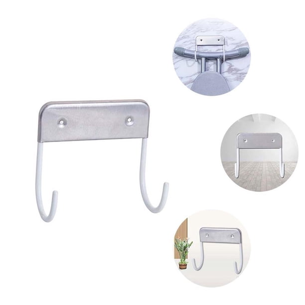 Yuarrent Colgador de estante de hierro eléctrico, gancho doble, tabla de planchar de acero inoxidable, organizador de pared de almacenamiento para Almacenamiento y organización del hogar Blanco Yuarrent HA025555-01