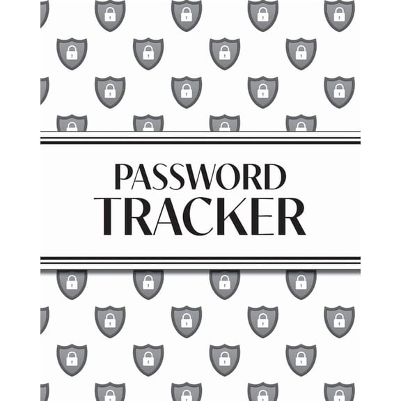 XL Large Print Password Tracker (Lock Shield Gray): 8"x10" 450  Alphabetical Password Logbook for Easy Organization; Per, (Paperback)