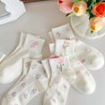 thumbnail image 2 of YooGuoGuo Coquette Bow Socks Summer Cotton Floral Ankle Breathable Cute Athletic Running Low Cut Socks, 2 of 7