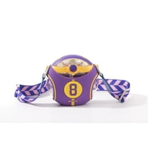 Cocosmile Jersey Round Kids Water Bottle with Removable Sleeve - Easy Open Button, Carrying Lanyard - Tritan Plastic Water Bottle Ideal for School Boys Girls, BPA Free Kids Cup (With Straw)