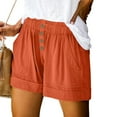 thumbnail image 2 of JINMGG Shorts for Women Clearance $5 Women's Solid Casual Loose Pockets Short Pants Orange XXXL, 2 of 7