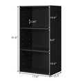 thumbnail image 7 of Topbuy 3-Tier Storage Cabinet Multi-functional Display Open shelf Bookcase MDF Black, 7 of 7