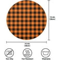 thumbnail image 4 of Halloween Buffalo Plaid Orange Round Placemats Washable Placemats Non-Slip Heat-Resistant Table Place Mats for Dining Kitchen Holiday Party Table Decoration 15.4"-1PCS Table Mat, 4 of 7