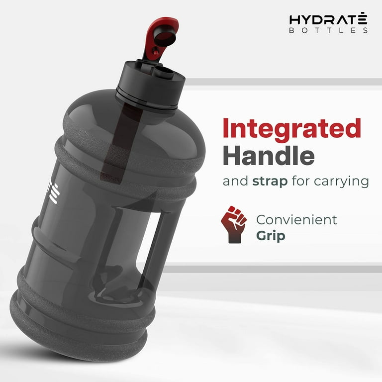 HYDRATE 1 Gallon Transparent Black Water Bottle - BPA Free