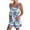 Blue, variant on Cute Short Jumpsuits Women Monkey Animal Print Rompers One Piece Wide Leg Shorts Overalls Sleeveless Jumpers Pockets