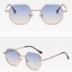 thumbnail image 3 of Gafas de sol cuadradas retro Qarigey UV400 metal hexagonales vintage Lentes rosa, 3 of 6