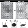 thumbnail image 3 of MJIAexp 6' x 9' Outdoor Rugs for Patio, Curved Geometric RV Outdoor Rug, Reversible Plastic Straw Waterproof Camping Rug Floor Mat for Backyard, Porch, Deck, Picnic, Beach Gray, 3 of 10