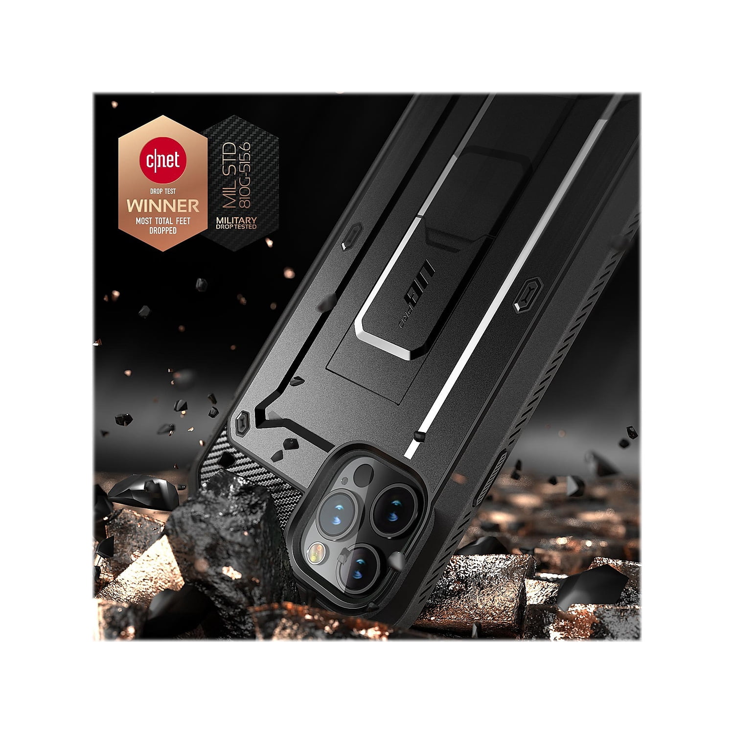 SUPCASE Unicorn Beetle Pro Black Rugged Case for iPhone 12/12 Pro Black