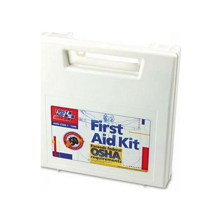 50 Person First Aid Kit, Plastic Case with Dividers 225-AN