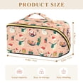 thumbnail image 4 of FORMRS Makeup Bag Travel Cosmetic Organizer for Women Fold Flat Zipper Pouch with Handle, Beige Christmas Snowman, 4 of 8