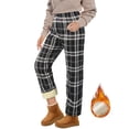 thumbnail image 2 of Gibobby pantalones de vestir Pantalones de pierna recta de felpa y engrosados en invierno 2023 Nuevos pantalones casuales cálidos de talle a cuadros de terciopelo de de imitación(Gris, M), 2 of 4