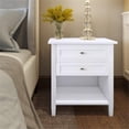 thumbnail image 2 of Simpli Home Warm Shaker Wood 24" Transitional Bedside Nightstand Table in White, 2 of 8