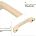 thumbnail image 3 of Uxcell 2 Pack Beech Wood 3.78" Hole Distance Cabinets Drawer Pulls Handles, Wood Color, 3 of 6