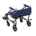 thumbnail image 3 of Drive Medical Fly Lite Ultra Lightweight Transport Wheelchair, Blue Frame, 17 lbs, 3 of 5